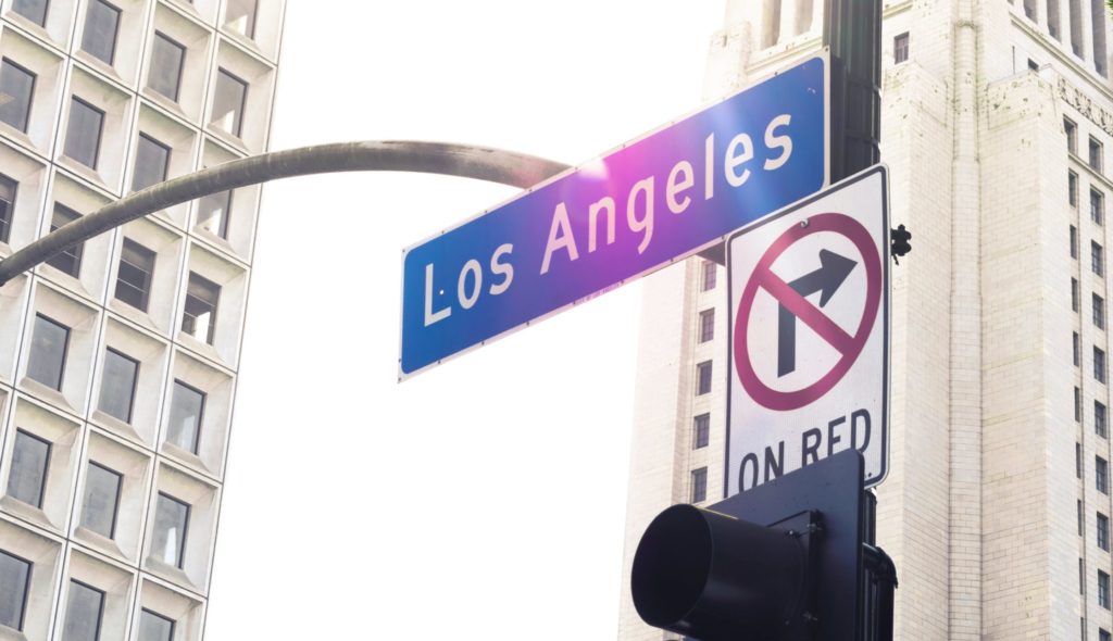 Los Angeles street sign. Glendale pedestrian accident lawyer.