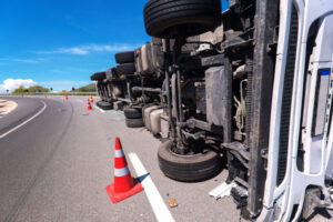 Lanes Closed in Overturned Semi-Truck Accident on 5 Freeway near Bradford Street [San Fernando Valley, CA]