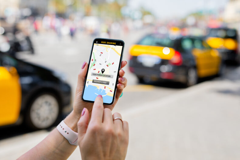 Calling rideshare through app